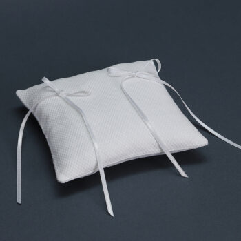 GLADIOLO-Cuscinetto portafedi in piquet bianco ottico