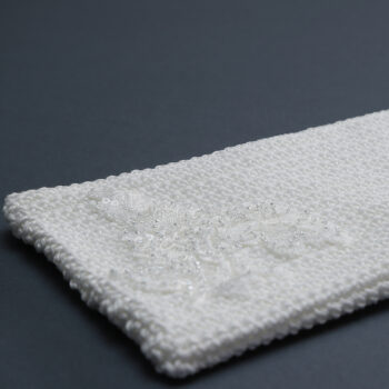 LILLA'-Astuccio tricot bianco ottico con pizzo